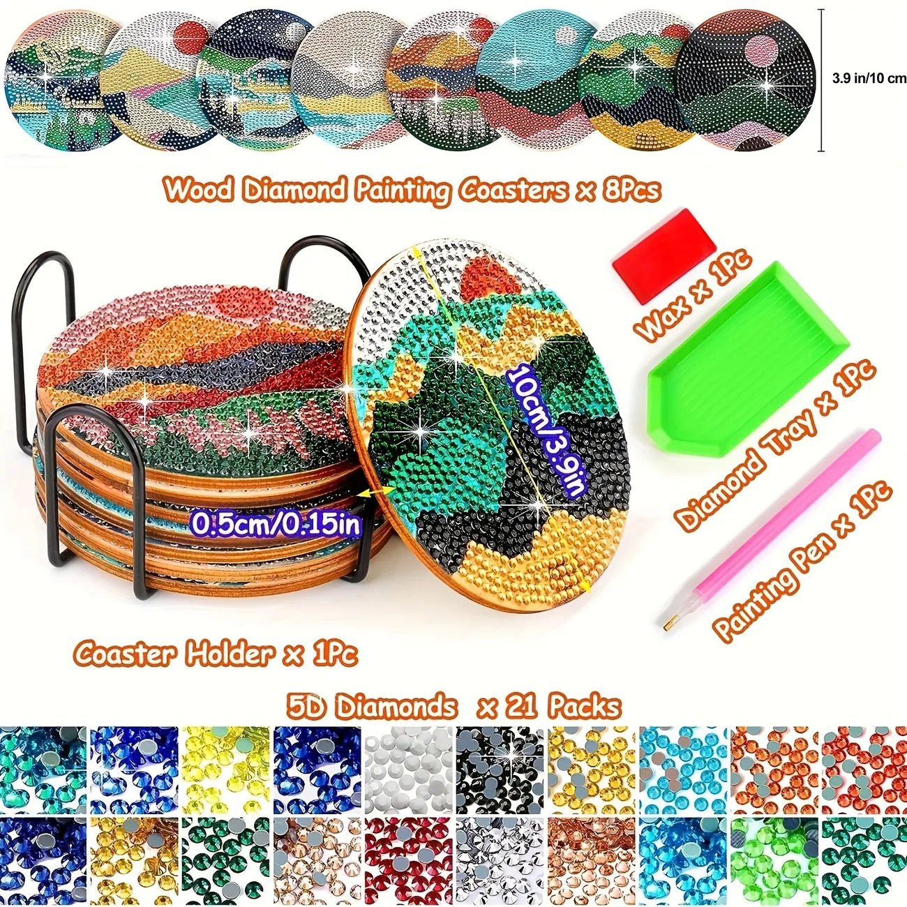 Diamond Painting Coasters 5d Diamond Painting Kits For - Temu