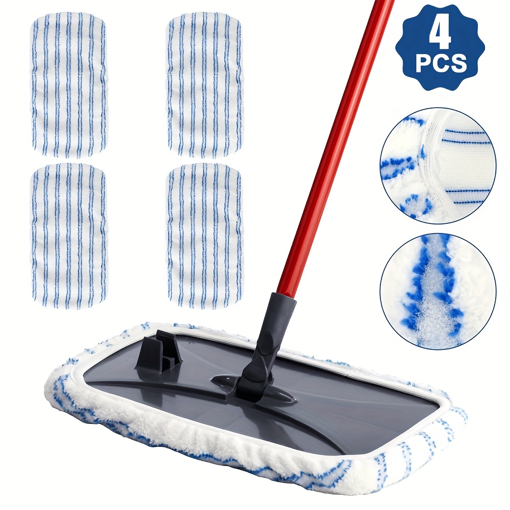 TSV 4 Pack Washable Microfiber Steam Mop Replacement Pads