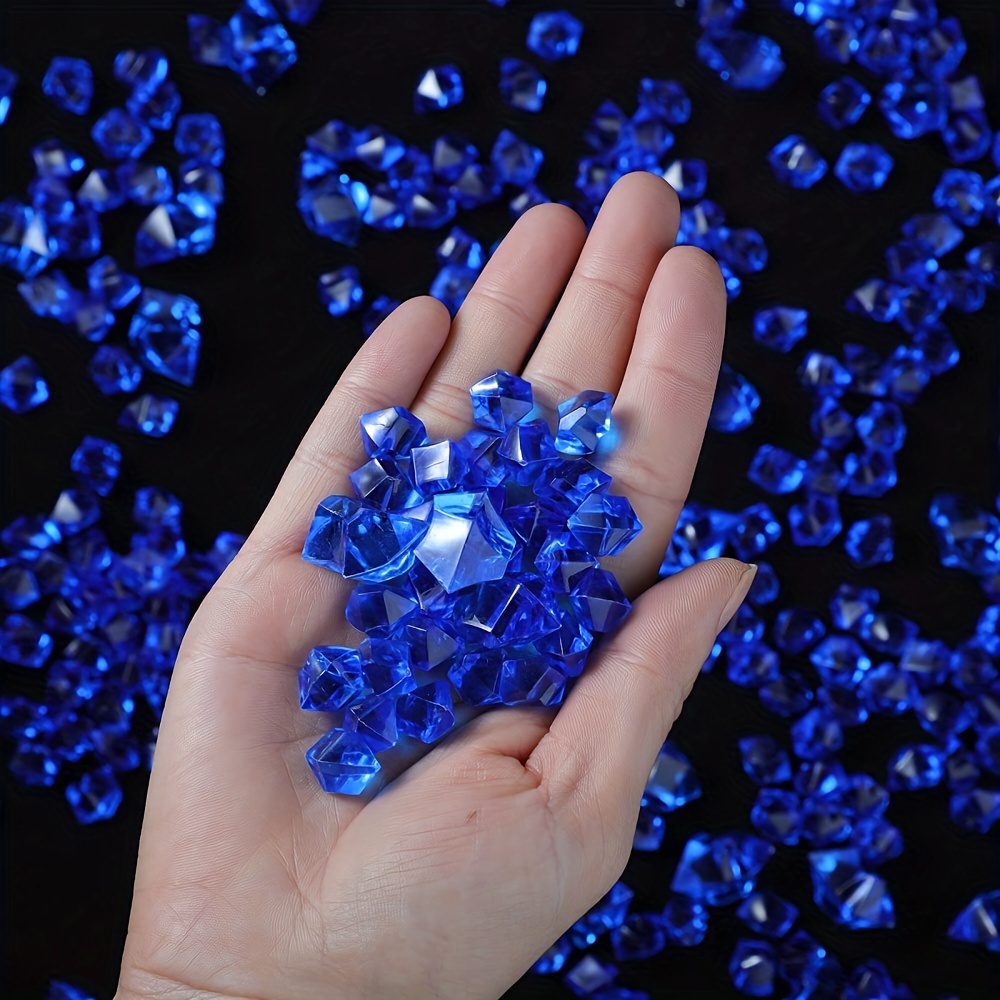 180-190pcs Premium Multicolored Fake Crushed Ice Rock Plastic Gems Jewels  Acrylic Ice Rock Crystals Treasure Fake Diamonds Plastic Ice Cubes for Kids