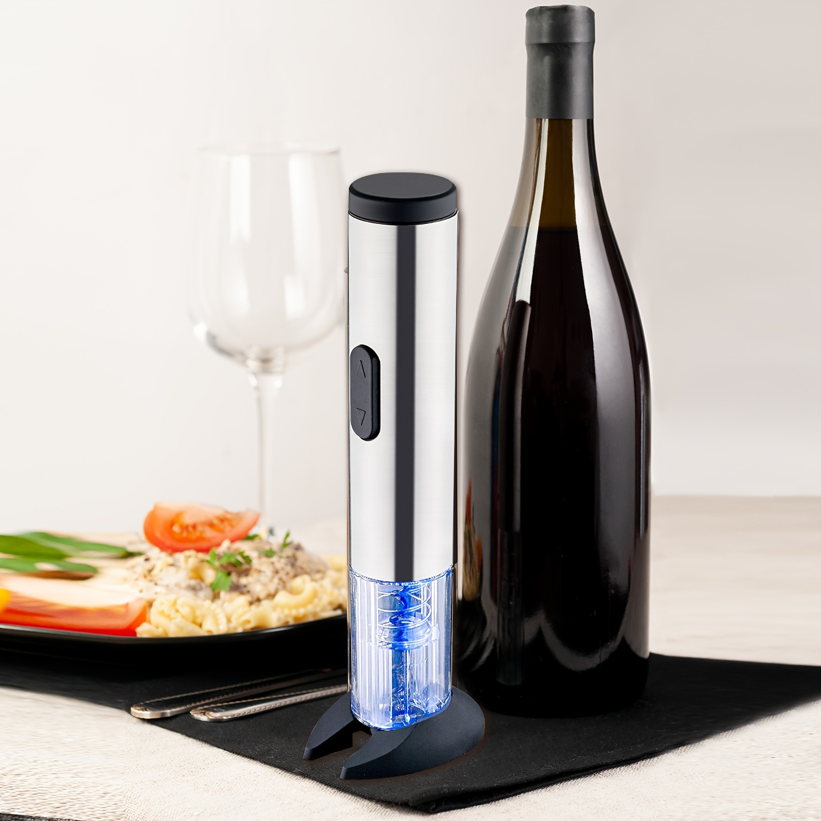 LMETJMA Electric Wine Opener Automatic Electric Wine Bottle Corkscrew  Opener with Foil Cutter Wine Bottle Opener Kit KC0317