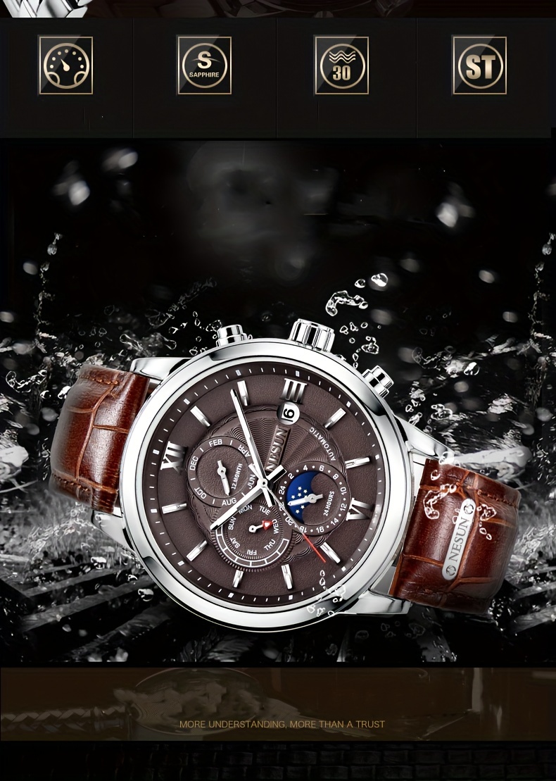 Nesun Multifunctional Mens Mechanical Watch Shop Temu Start