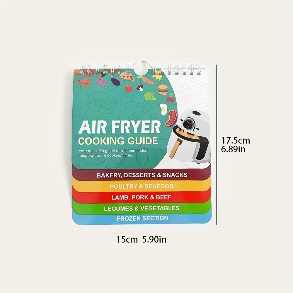 Air Fryer Cheat Sheet Magnets Cooking Guide Booklet Air - Temu