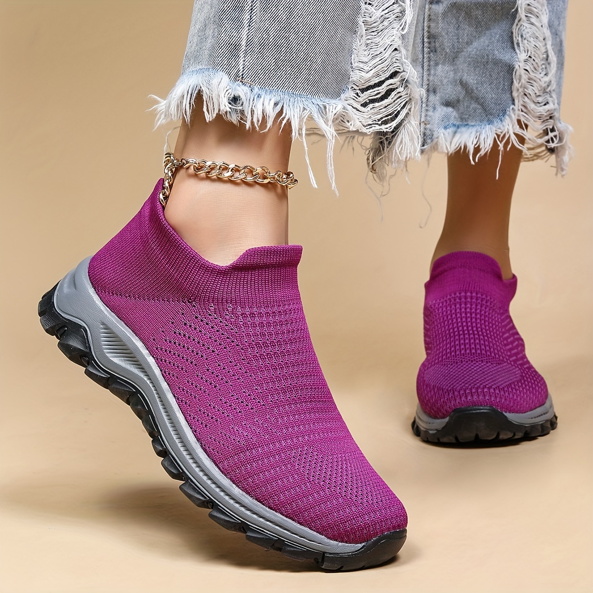 Purple hot sale walking shoes