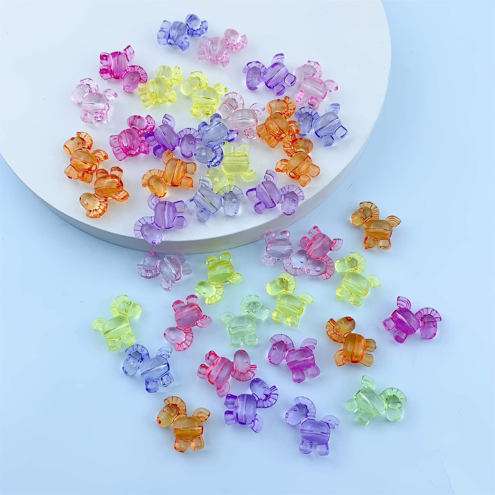 24 Assorted Colors Plastic Bulk Rainbow Beads For Jewelry Making