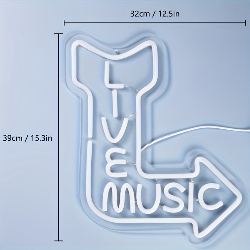 1pc Musica Vivo Insegne Neon Luce Studio Musicale - Temu Italy