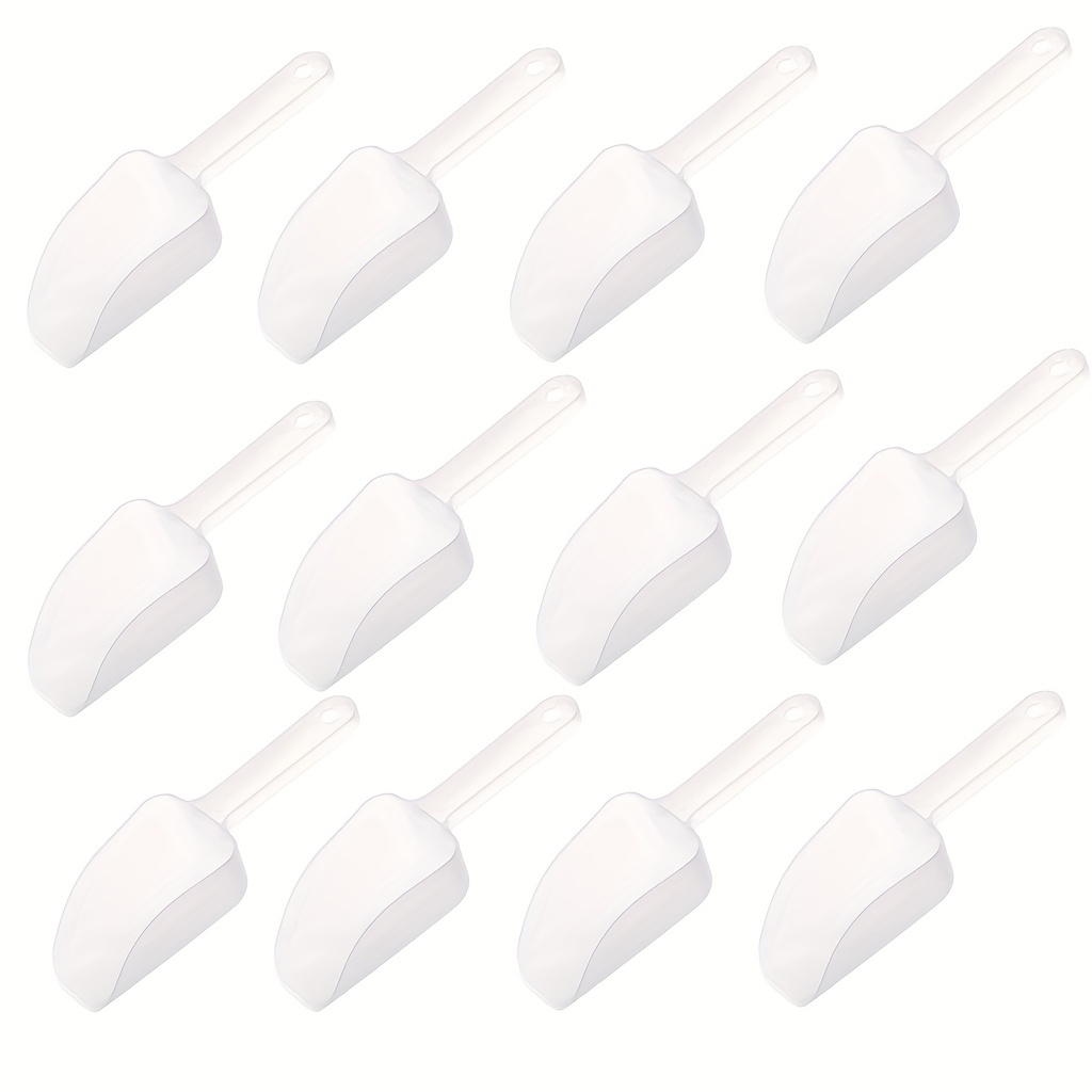 

12pcs/set, Creative And Portable Plastic Kitchen Scoops For Ice Cream, Coffee, Tea, And More - Perfect For Weddings, Dessert Buffets, And Kitchen Supplies