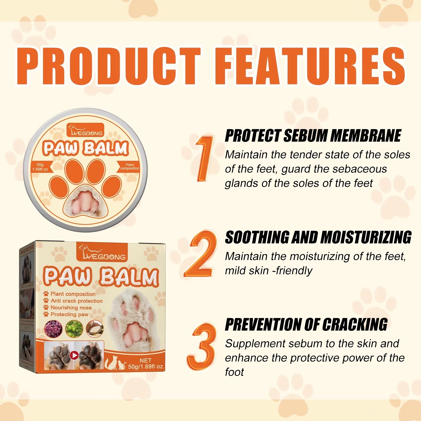 Pet Paw Balm Moisturizer for Dry Noses & Paws