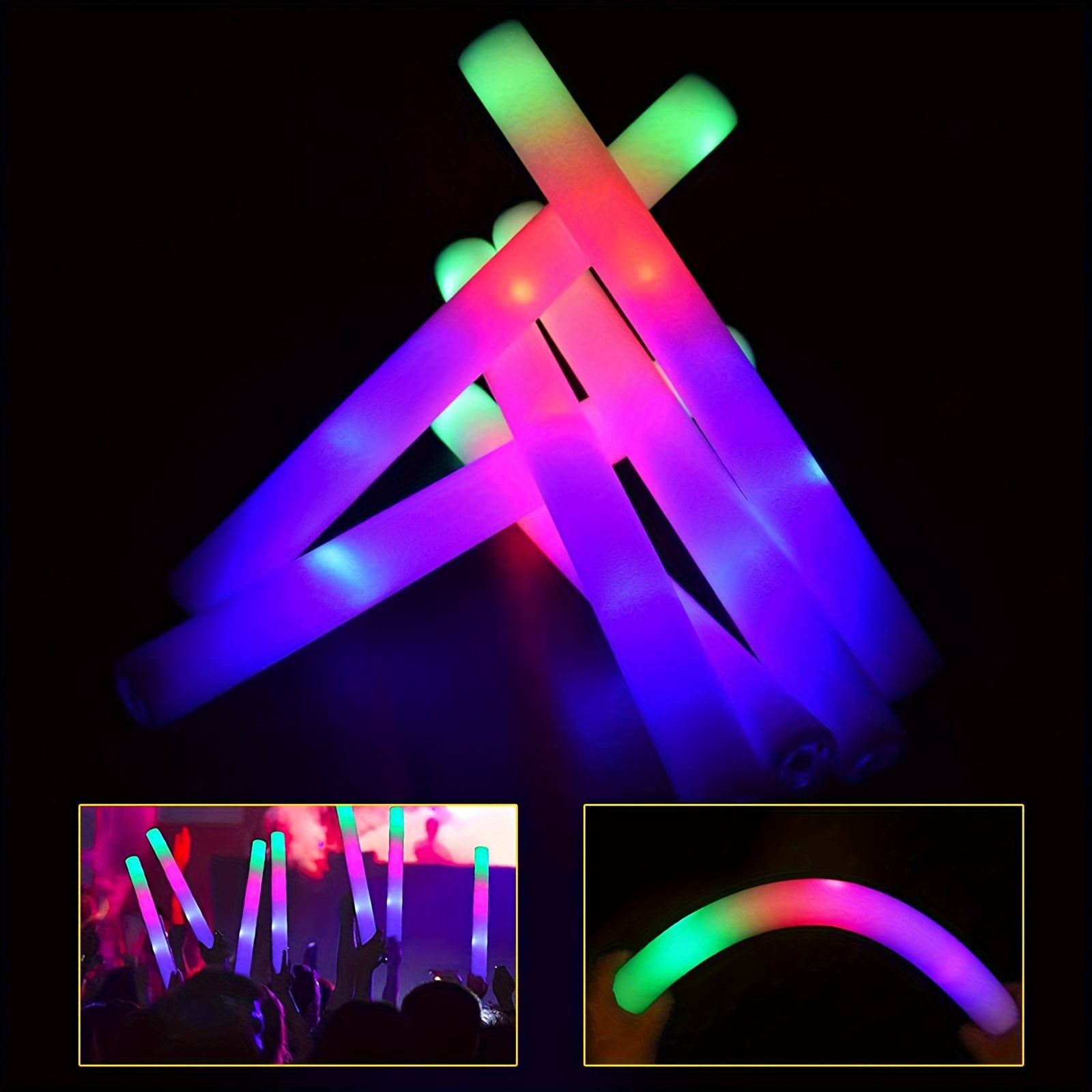 22 Packs Foam Glow Sticks, Led Foam Sticks In The Dark Party Supplies With  3 Modes Colorful Flashing, Glow Sticks Party Pack For Wedding, Concert,  Party, Raves, Events, Birthday - Musical Instruments - Temu