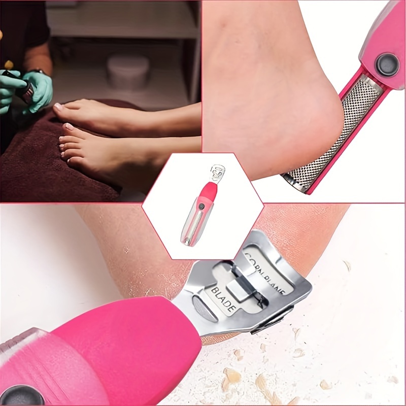 Foot Scraper for Dead Skin, Heel Scraper Care Callus for Feet - Stainless Steel Foot File and Shaver Callus Remover Tool Set with 10 Replaceable