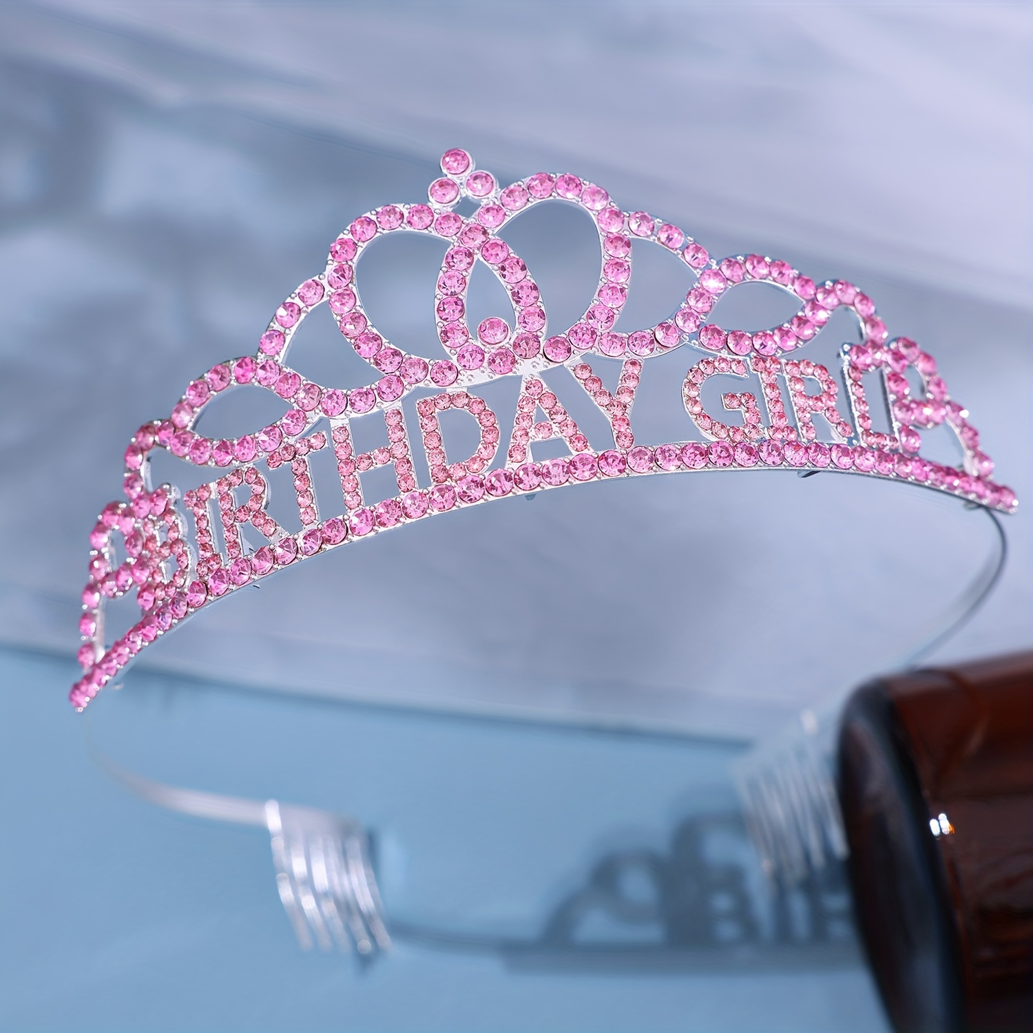 Corona de Bebé de 1 Año Cumpleaños, Diadema de Corona Cumpleaños para Niñas  Cabello Accesorios Tiara con Decoración Lentejuelas, Sombreros de Fiesta