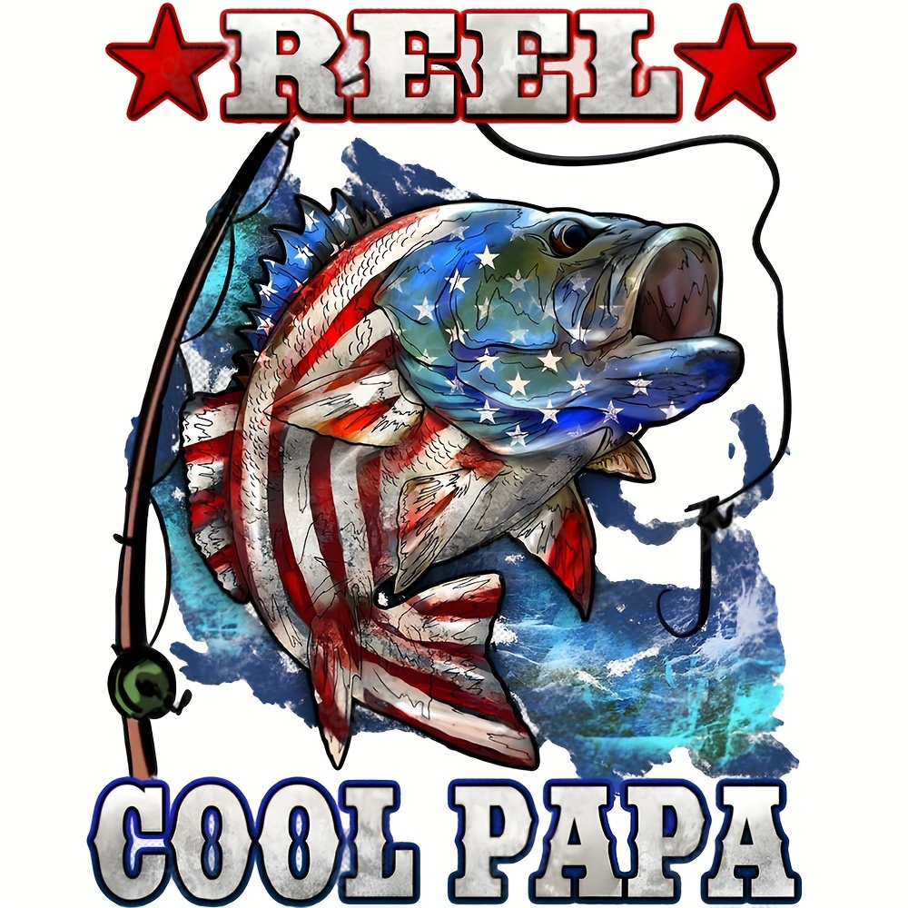 reel Cool Papa American Flag Bass Fishing Design Women Men - Temu