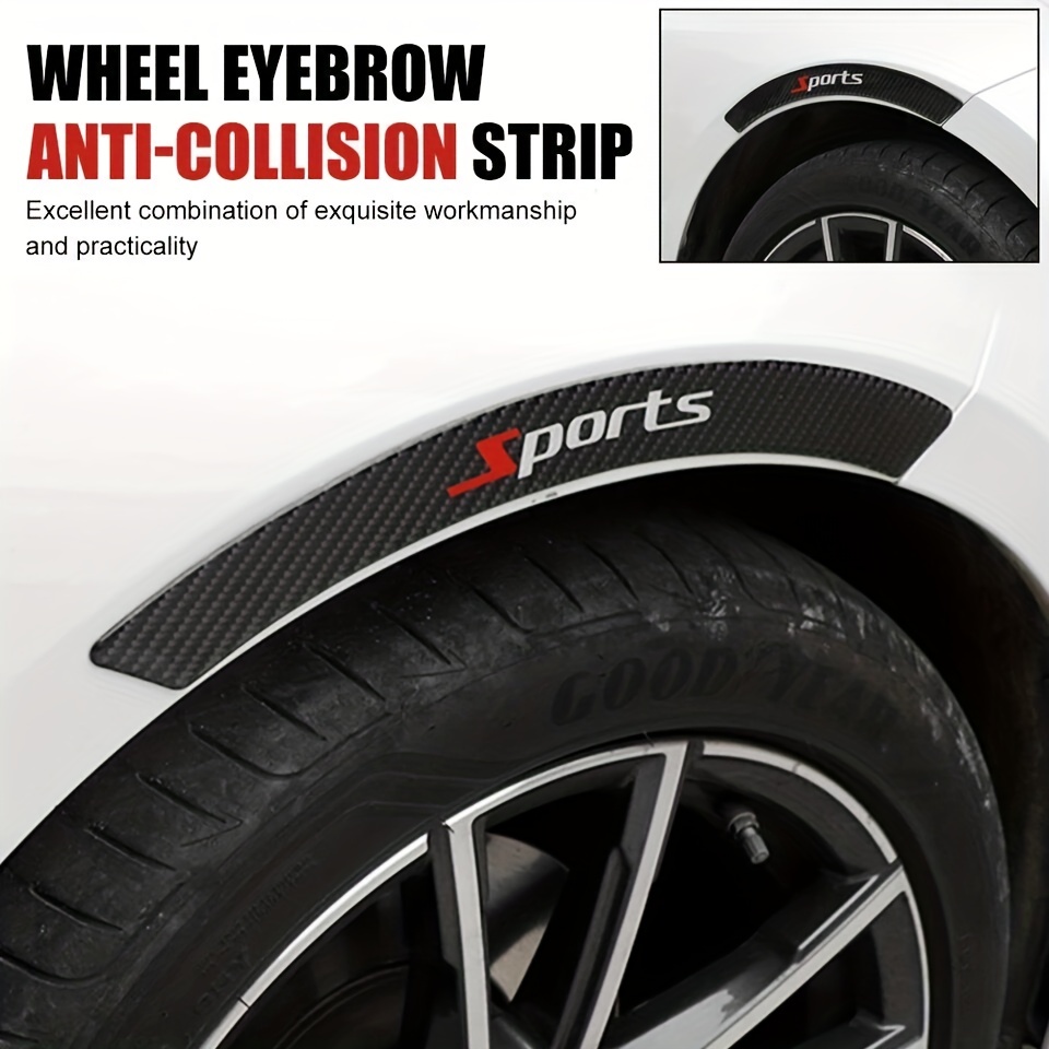 wheel eyebrow anti collision strip decorative stickers universal modified carbon fiber decorative strips anti scratch strips car outline stickers 3