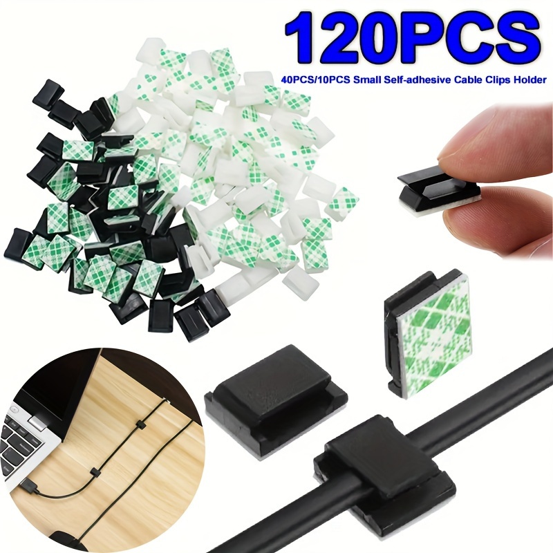 Prácticos clips para cables – Soportes para cables compactos y adhesivos  para organización de cables – Protectores de cables con respaldo adhesivo