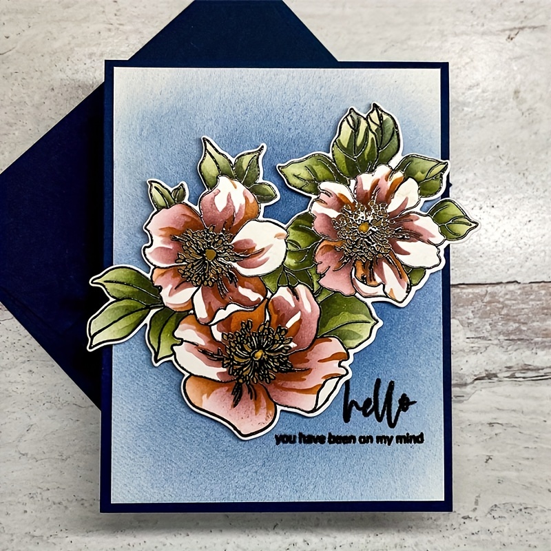 2023 New Flower Stamps Scrapbook Decoration Template Diy - Temu