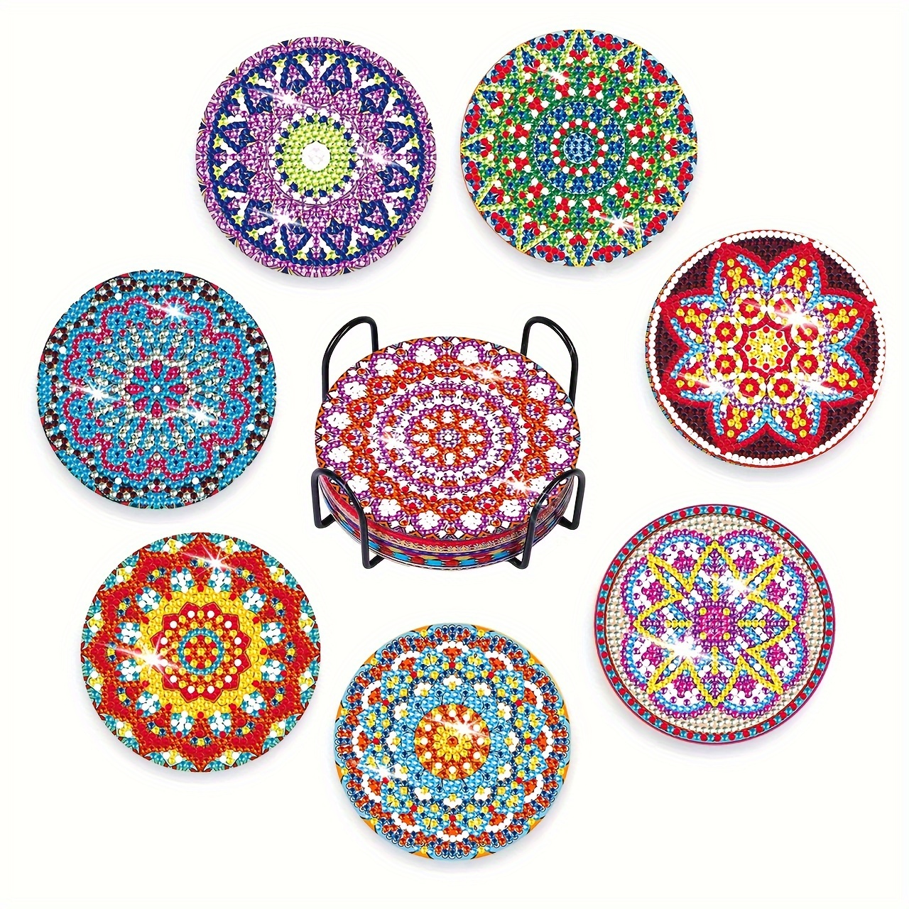 Diamond Painting Coaster With Stand, Diy Mandala Flower Coaster Diamond  Painting Kit For Beginners, Adult Art Craft Supplies, Suitable For Wooden  Table, Coffee Table - Temu