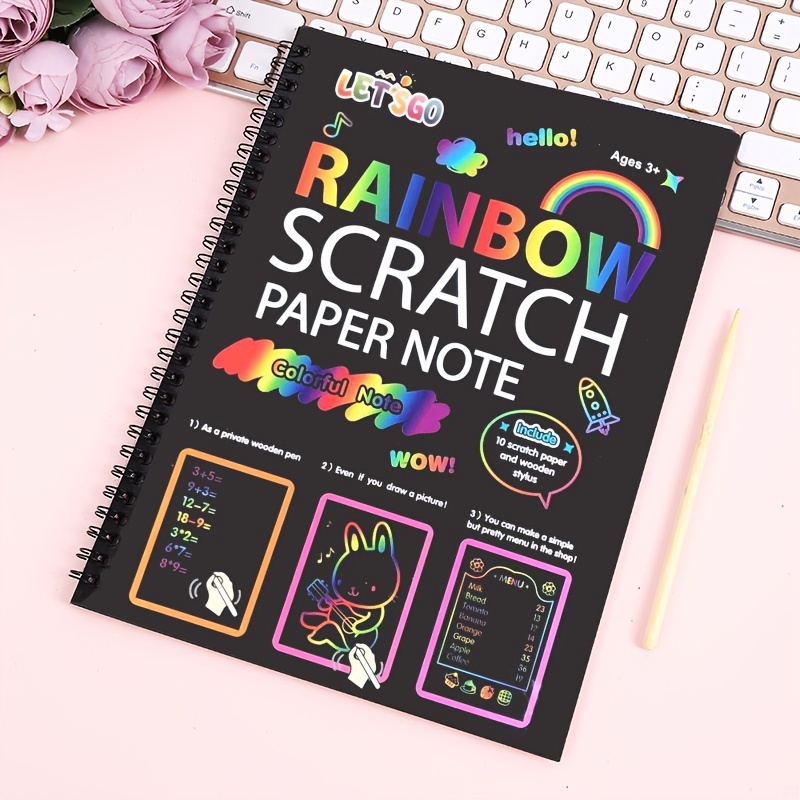 Rainbow Scratch Paper Sets: Magic Art Craft Scratch Off - Temu