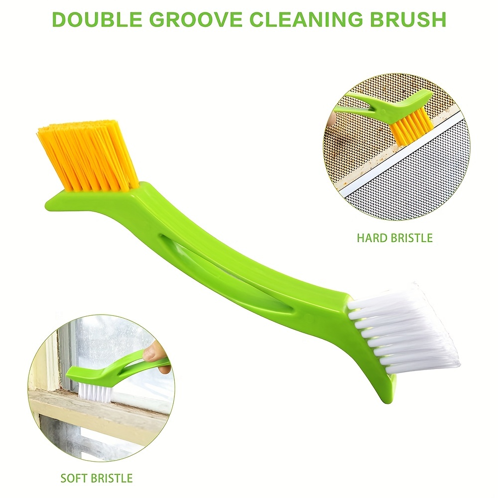 3PCS Hard Bristle Brush for Cleaning, Crevice Gap Cleaning Brush, Hand-held  Groove Gap Household Cleaning Brush Tools, Multi-Purpose Door Window Track
