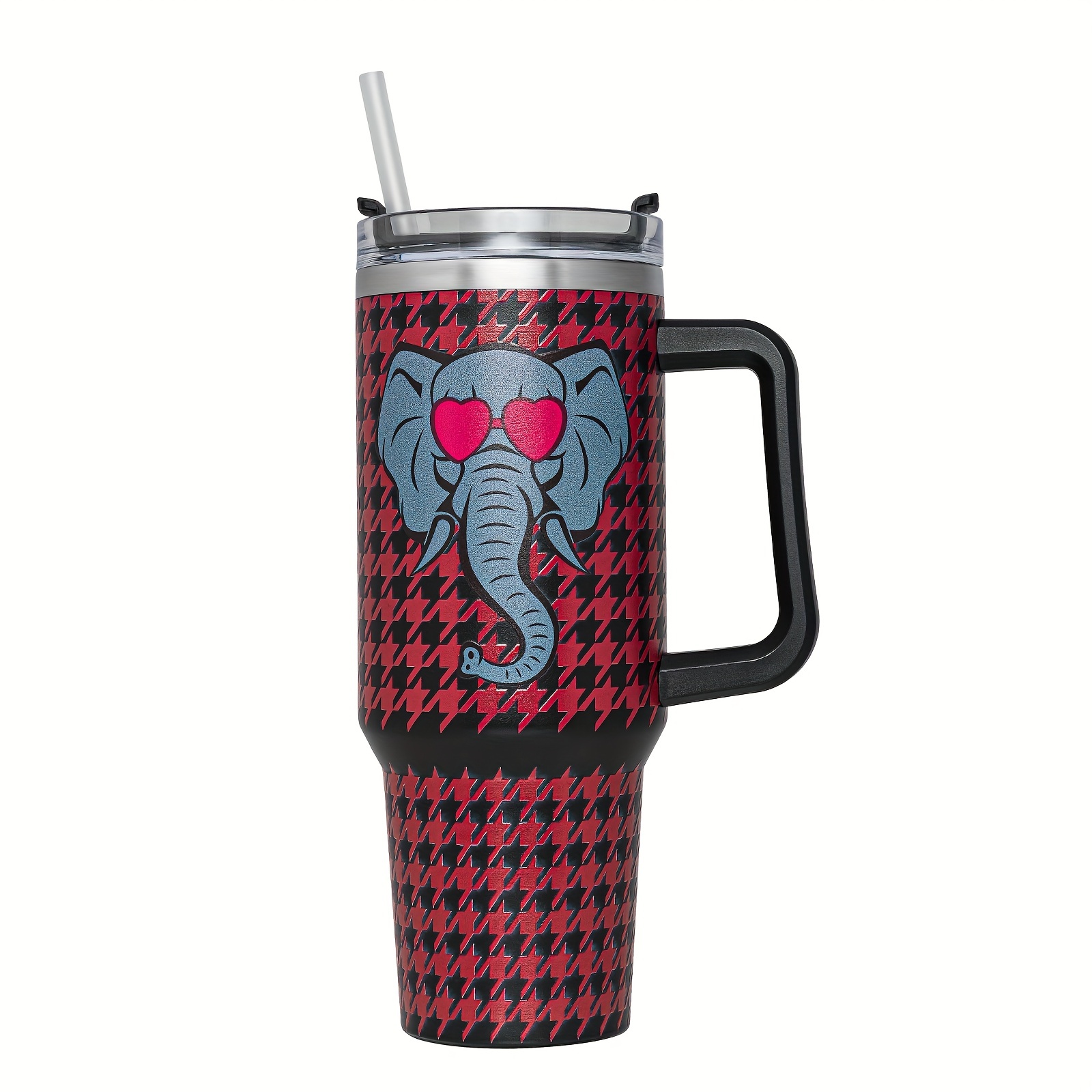 Houndstooth Alabama Elephant 40 oz Tumbler: Custom Tumblers & Cups