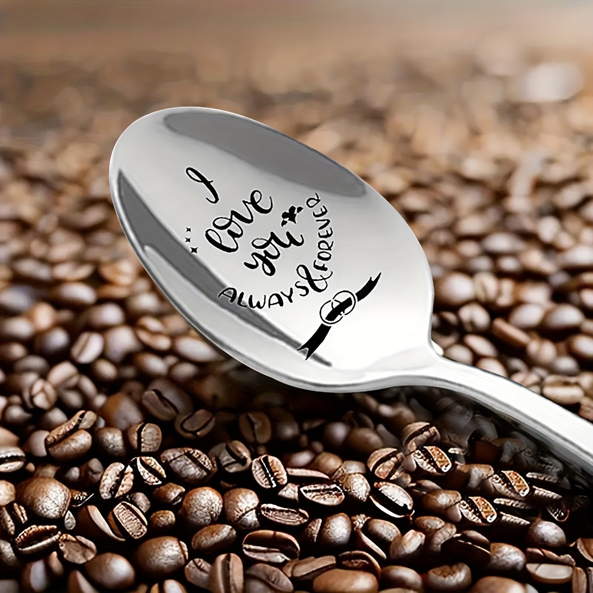 Anniversary Wedding Gifts for Him Her, His and Hers Gifts Coffee Spoons,  Couple Engraved Espresso Coffee Spoon for Husband Wife Birthday Engagement