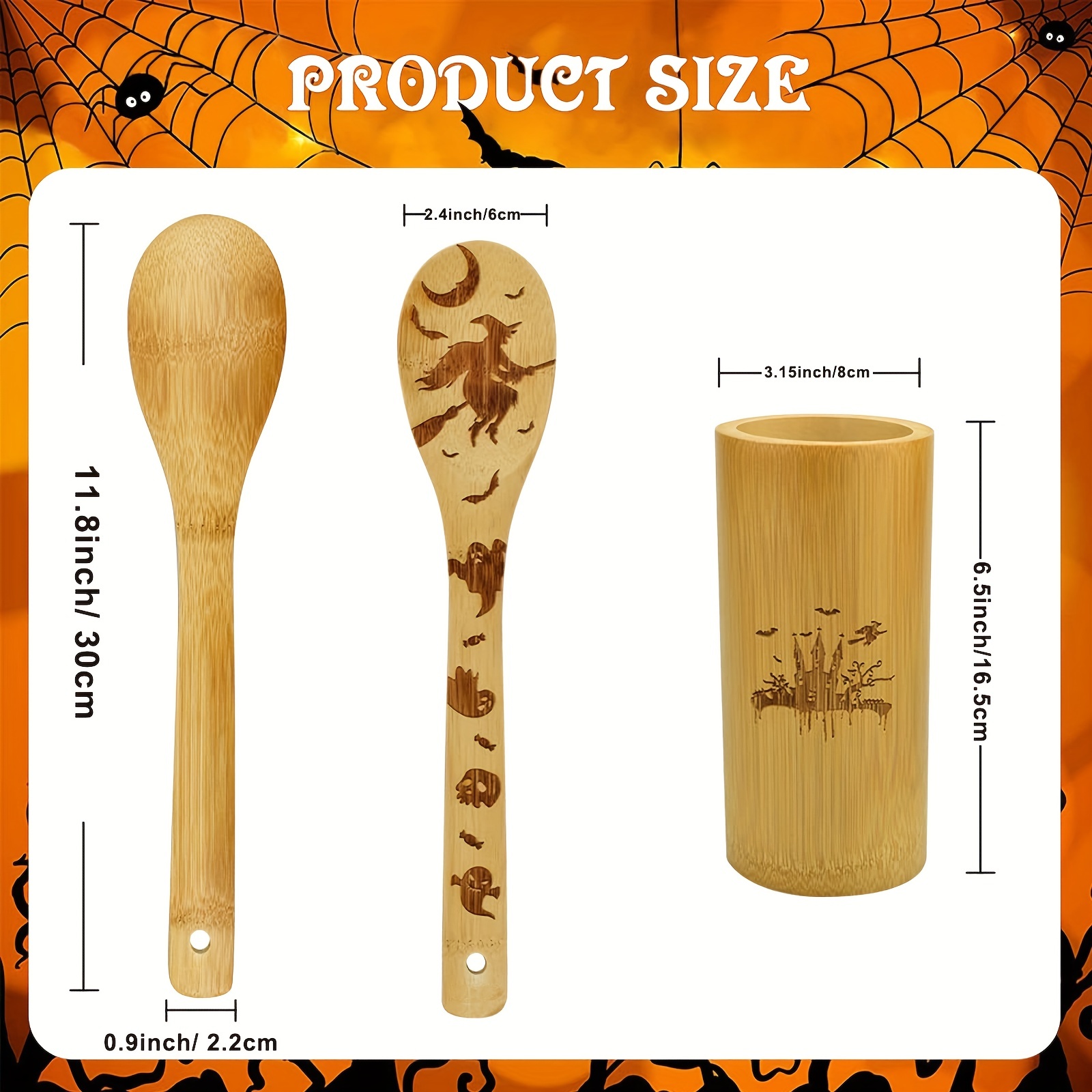 Halloween Wooden Kitchen Utensils Set, Happy Halloween Pattern Kitchenware  Set, Perfect For Cooking, Decorating, Gifting, Non-stick Utensils Halloween  Gift For Friends, Halloween Decoration, Halloween Gift, Household Gadgets -  Temu