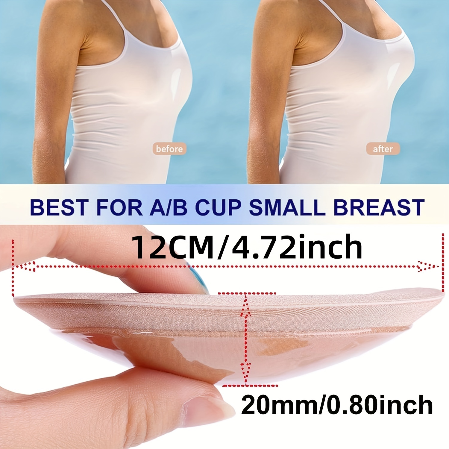 Women's Breast Push Up Pads Swimsuit Accessories Silicone Bra Pad Cover  Stickers Patch Inserts Sponge Bra