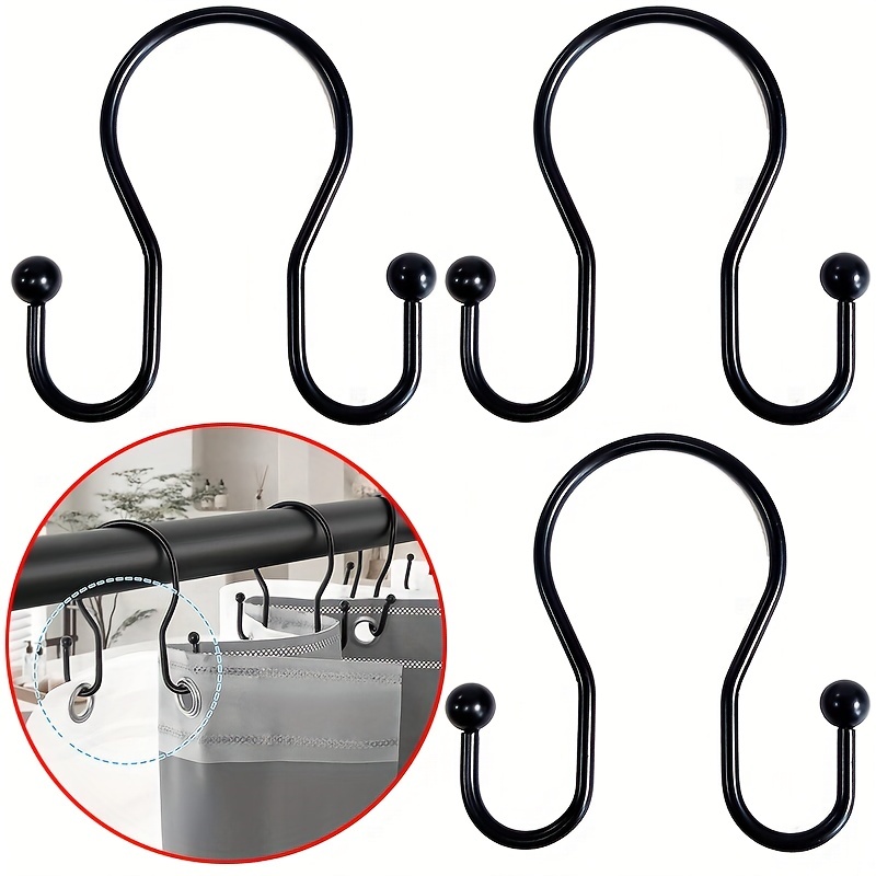 Rust proof Stainless Steel Shower Curtain Hooks Double - Temu Canada