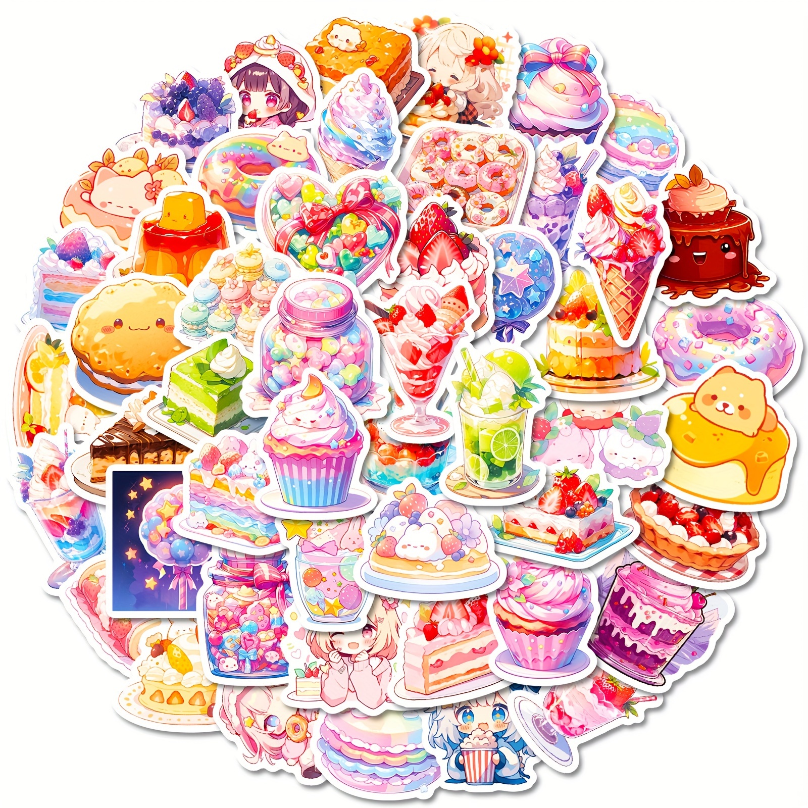 Cute Food Stickers Kawaii Snack Cookie Fruit Ince Cream - Temu Germany