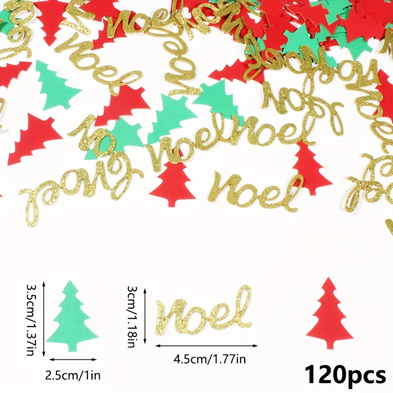 Christmas Noel Red And Green Christmas Tree Confetti - Temu