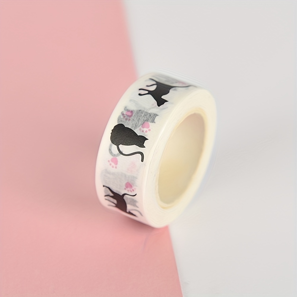 1roll Cat Pattern Masking Tape, Cute Multi-purpose Washi Tape For DIY  Craft, Hand Account Decoration