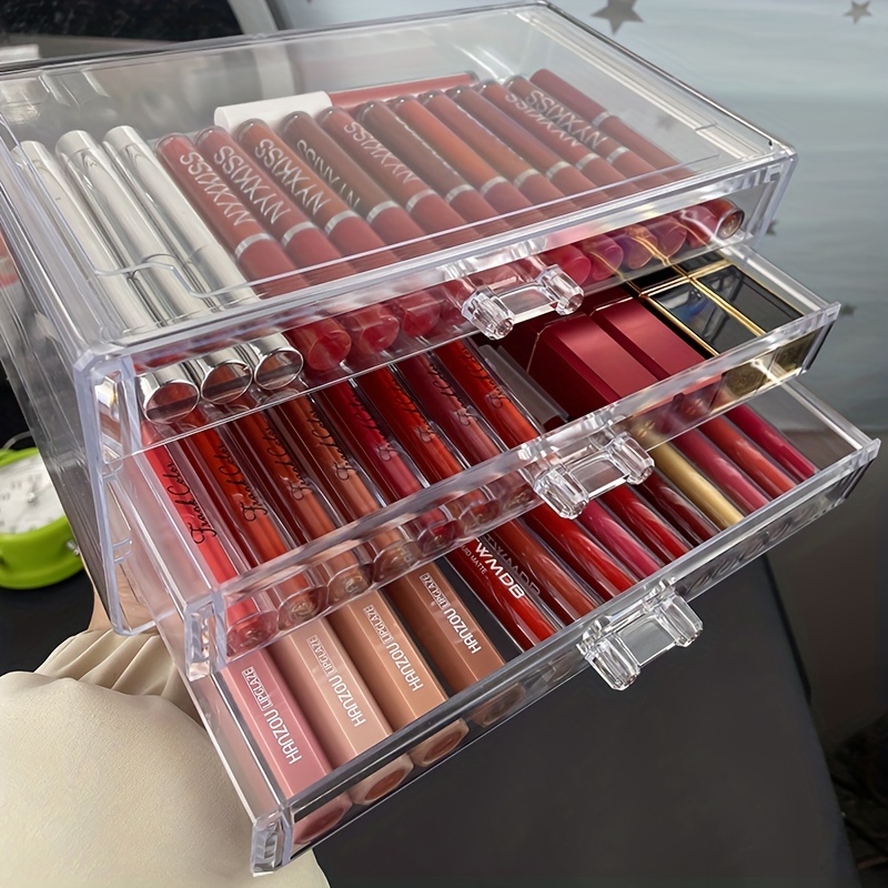 Lipstick Storage Box Lip Glaze Eyeshadow Cosmetic - Temu