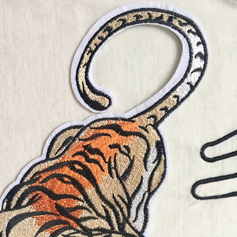 Tiger Pattern Embroidery Applique Animal Patches Heat Press