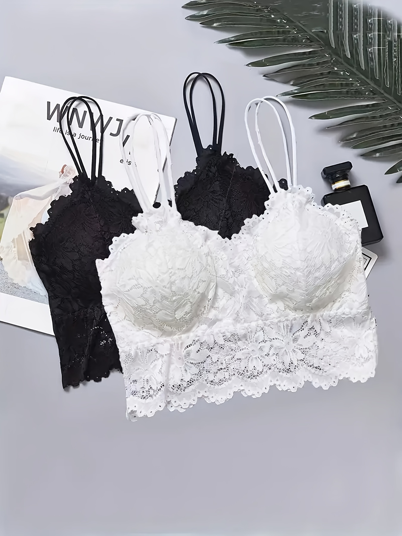 Floral Lace Wireless Bras Comfortable Breathable Push Bra - Temu Canada