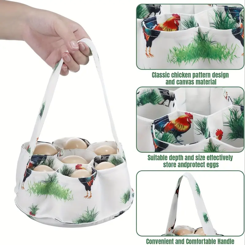 Egg Bags Fresh Egg Collecting Basket With 7 Pouches Eggs - Temu Canada