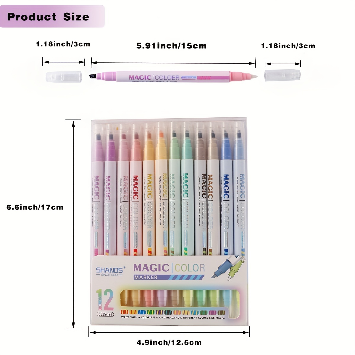 10+2 White Highlighters Magic Color Change Magic Pens Invisible