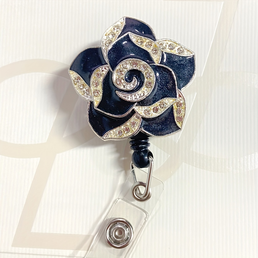 Badge Reel,Retractable Badge Holder,Floral Rose with Leaves Spring Nurse  Badge Reel with Clip,Badge Holder Retractable Clip : : Office  Products