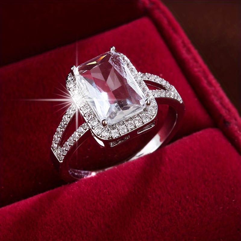 Anello Rame Moda Zirconi Incastonati In Stile Elegante E - Italy