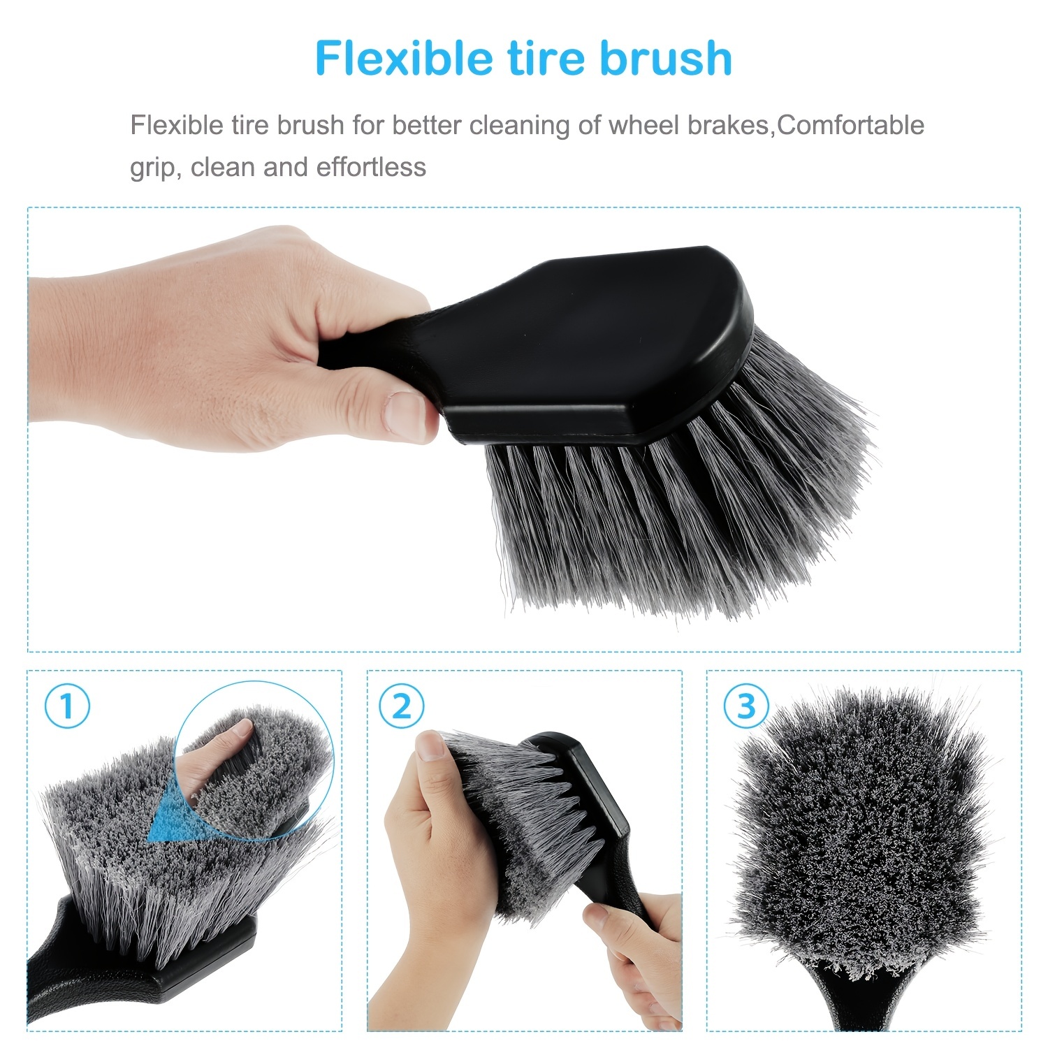 Soft Grip Tire & Wheel Cleaning Brush-Long Handle - Detailing