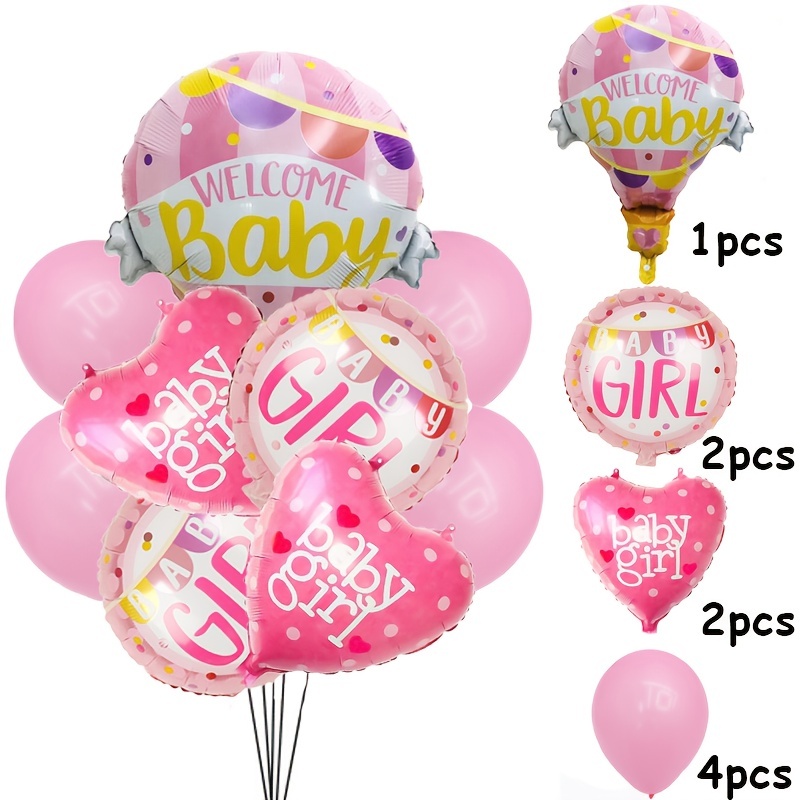 9 Uds. Globos Película Aluminio Bebé Niña Juego Globos Baby - Temu