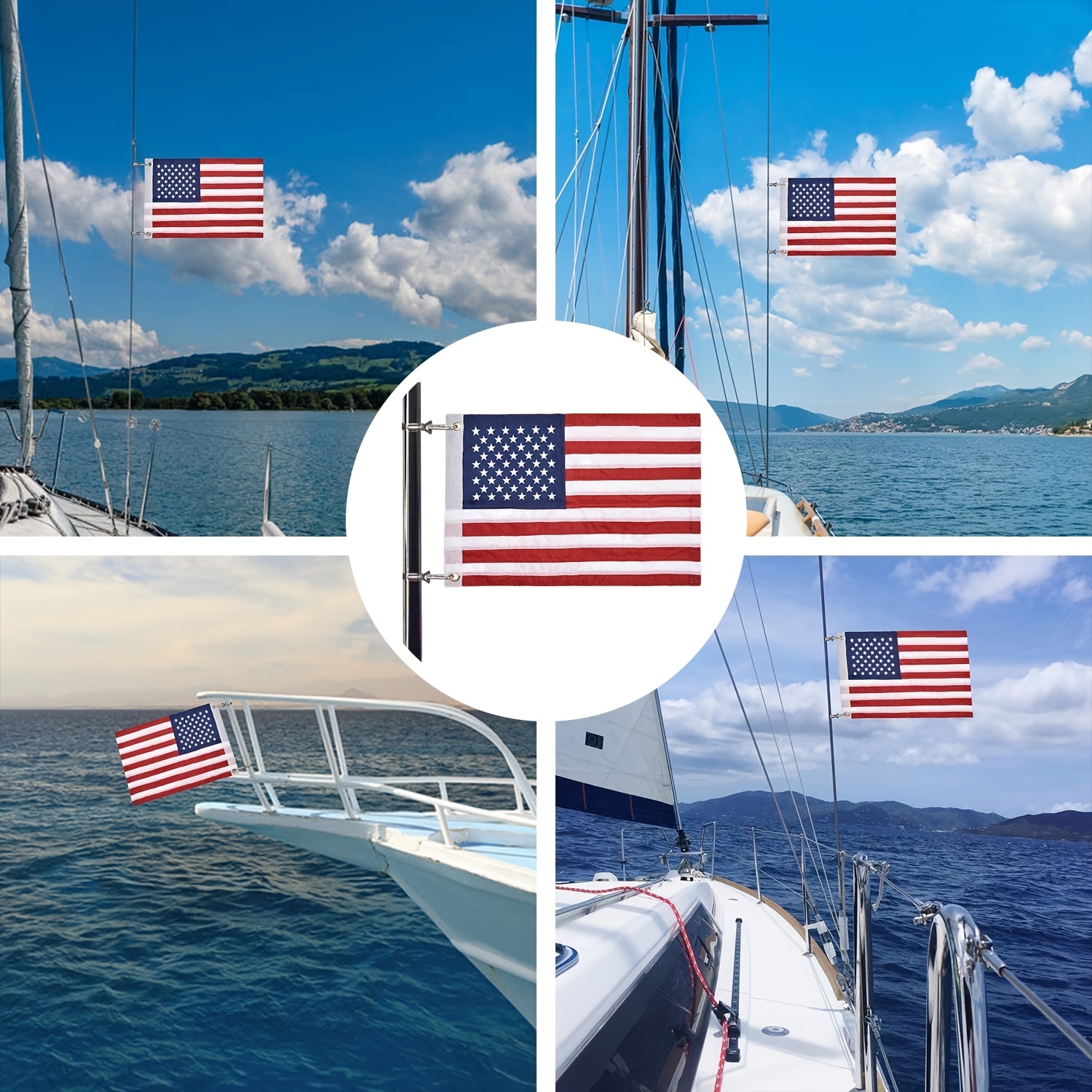 1pc Universal Boat Flag With 4 Boat Flag Poles Kits Usa - Temu Canada