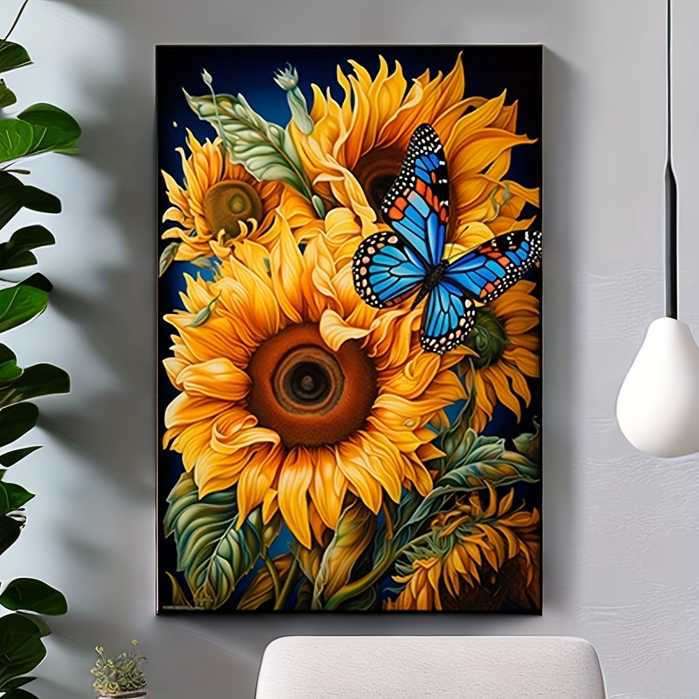 

5d Diy Diamond Painting For Adults And Beginners Frameless Sunflower Pattern Diamond Painting For Living Room Bedroom Decoration 30*40cm