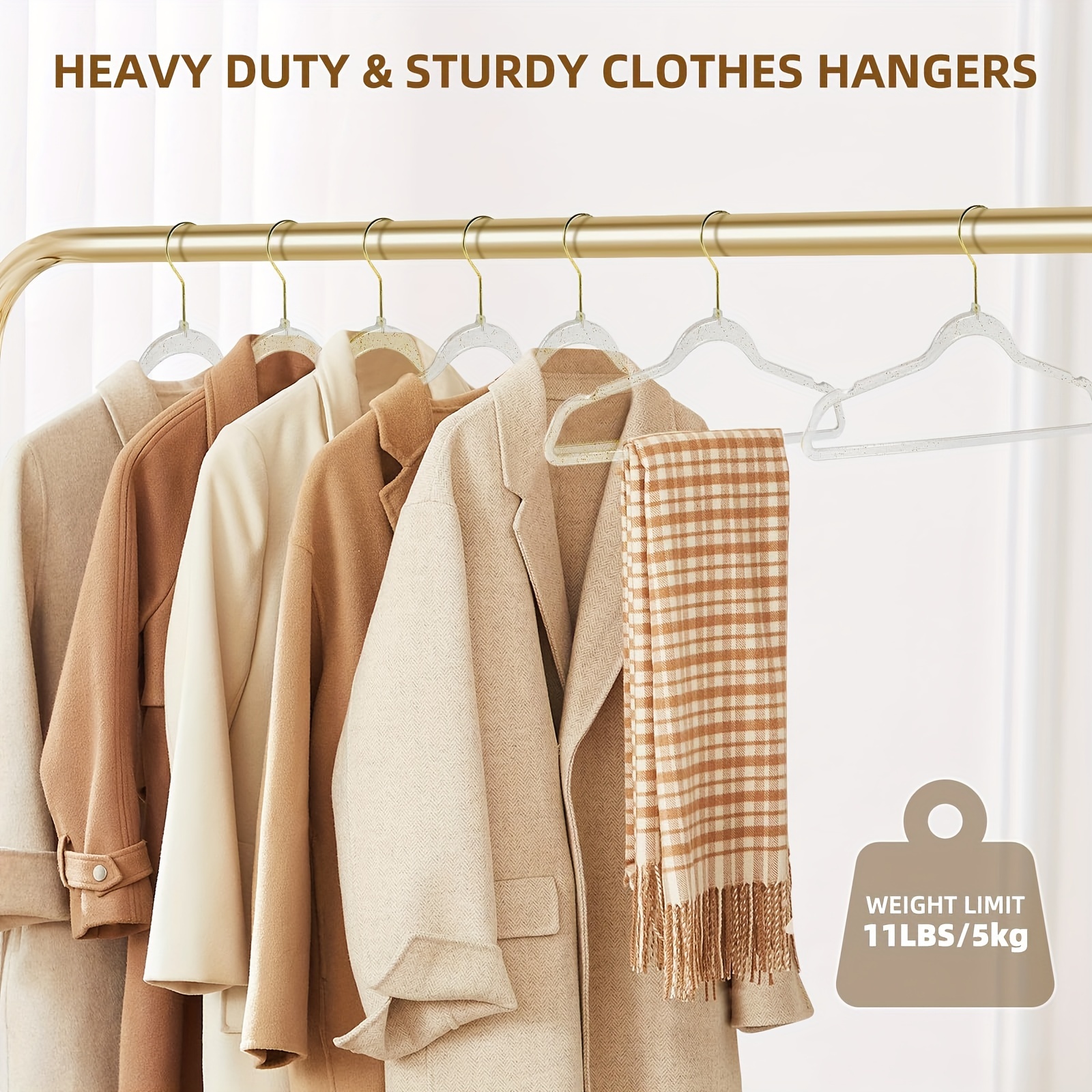 White Plastic Hangers,Clothes Hanger with Hooks,Coat Hangers for  Closet,Space Saving Light Weight Durable Clothes Hangers Non-Slip Heavy  Duty Hangers