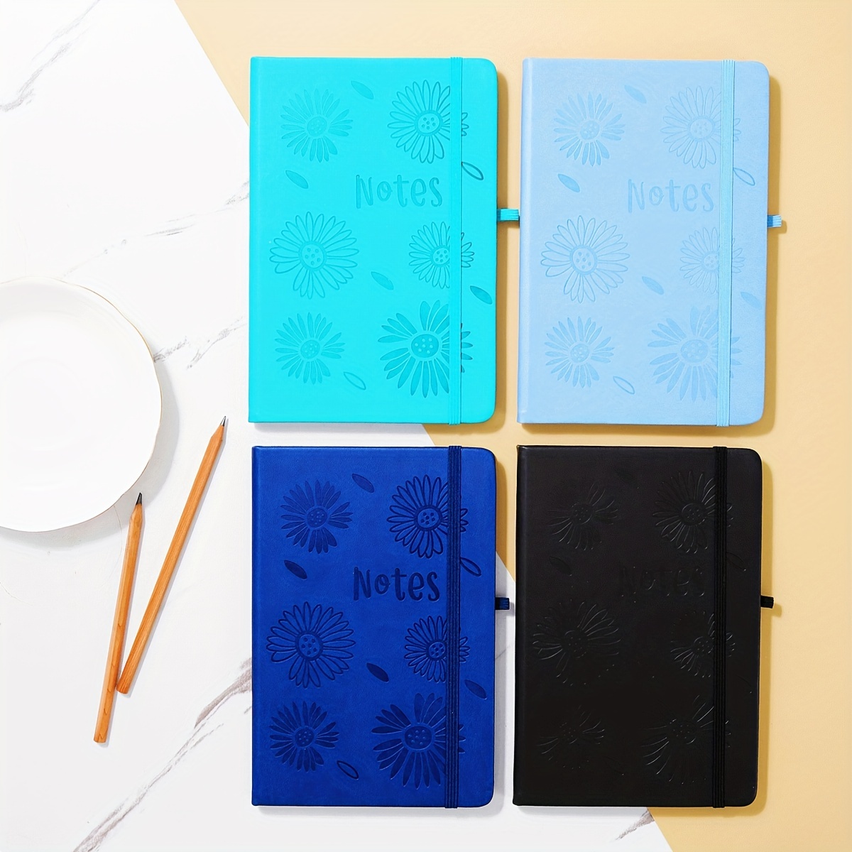 A5 Flower PU Notebook 14 48x21 08cm Thickened Paper - Home Office School Use