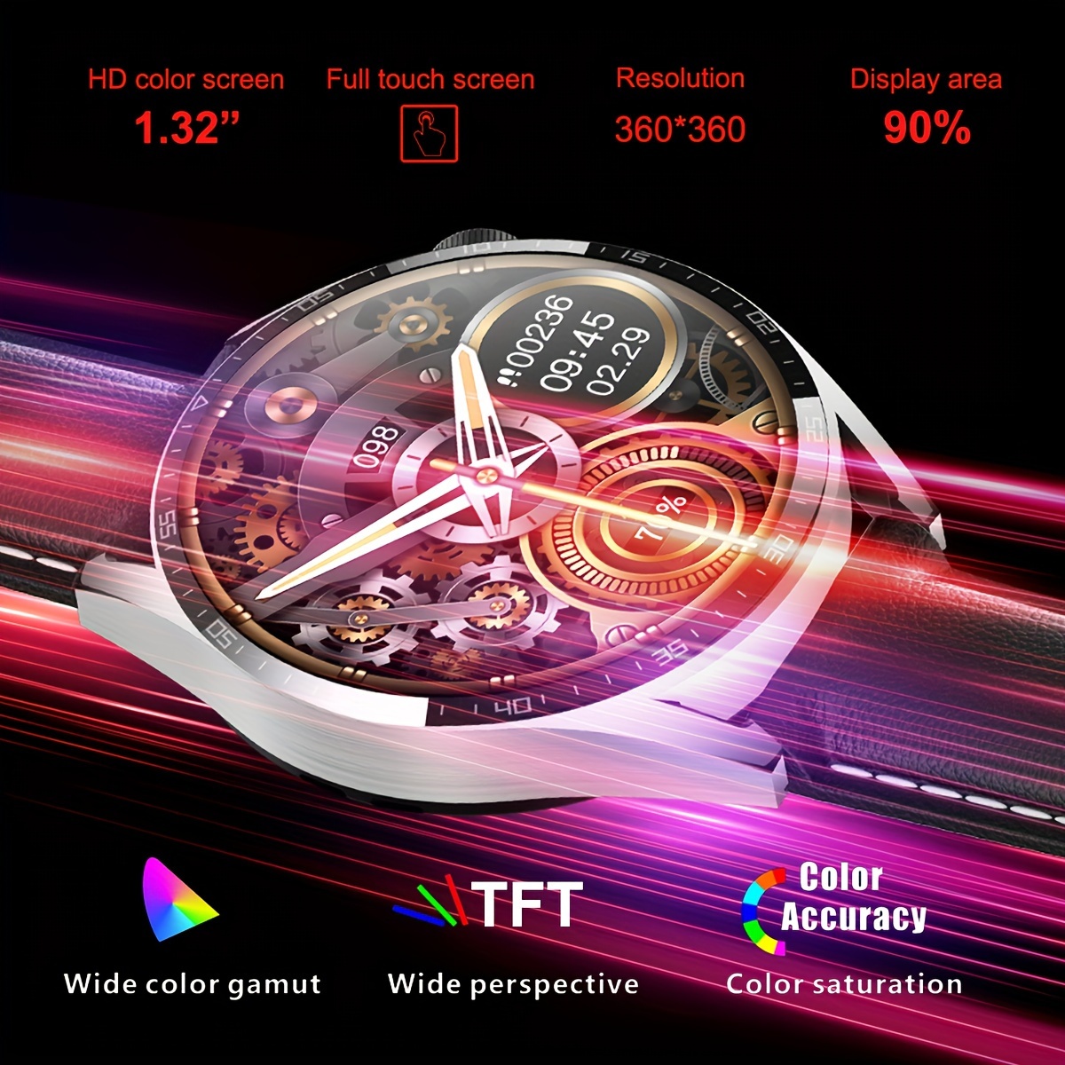 1pc mens smartwatch with 1 32 tft display stainless   wireless 5 3 usb charging 360p resolution 36v jl7012f6 chip rechargeable lithium polymer battery call message alerts sports exercise   7