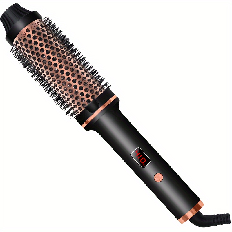 hair curling iron brush ceramic ionic hair curler hot brush creates loose volume curls heated hair styling brush curling iron volumizing comb hair curling wands holiday gift for women