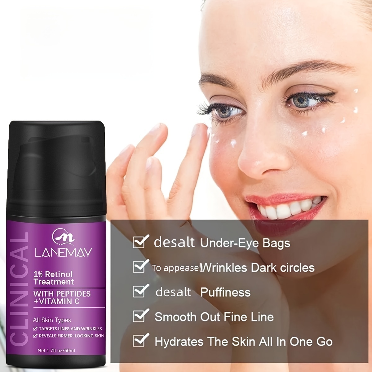 Retinol & Vitamin C Eye Cream w/ Polypeptide