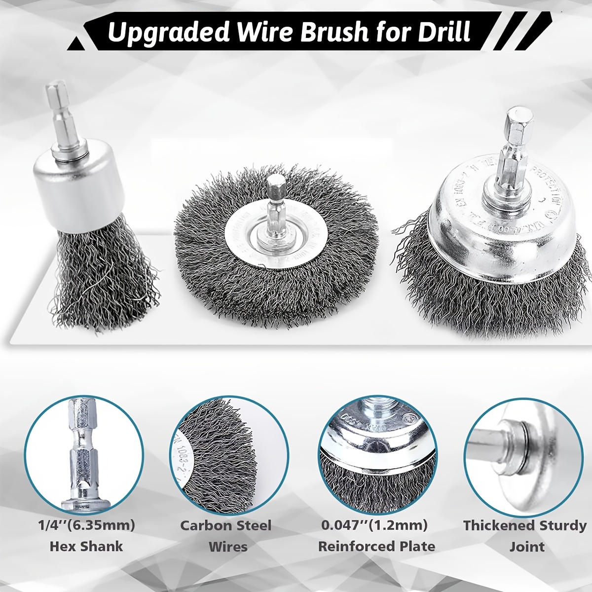 Carbon Steel Wire Wheel Cup Brush Set