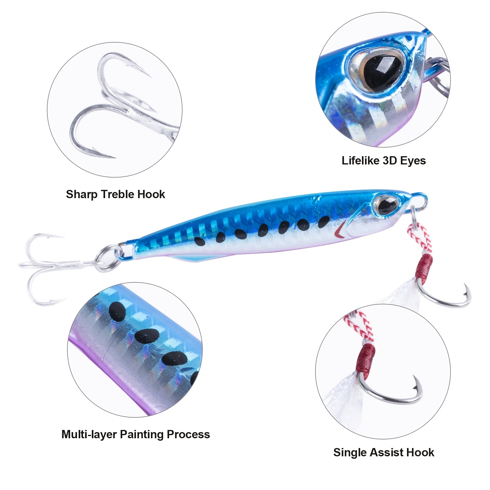 Buy Goture Fishing Jigs - 3D Eyes Fishing Lures Freshwater