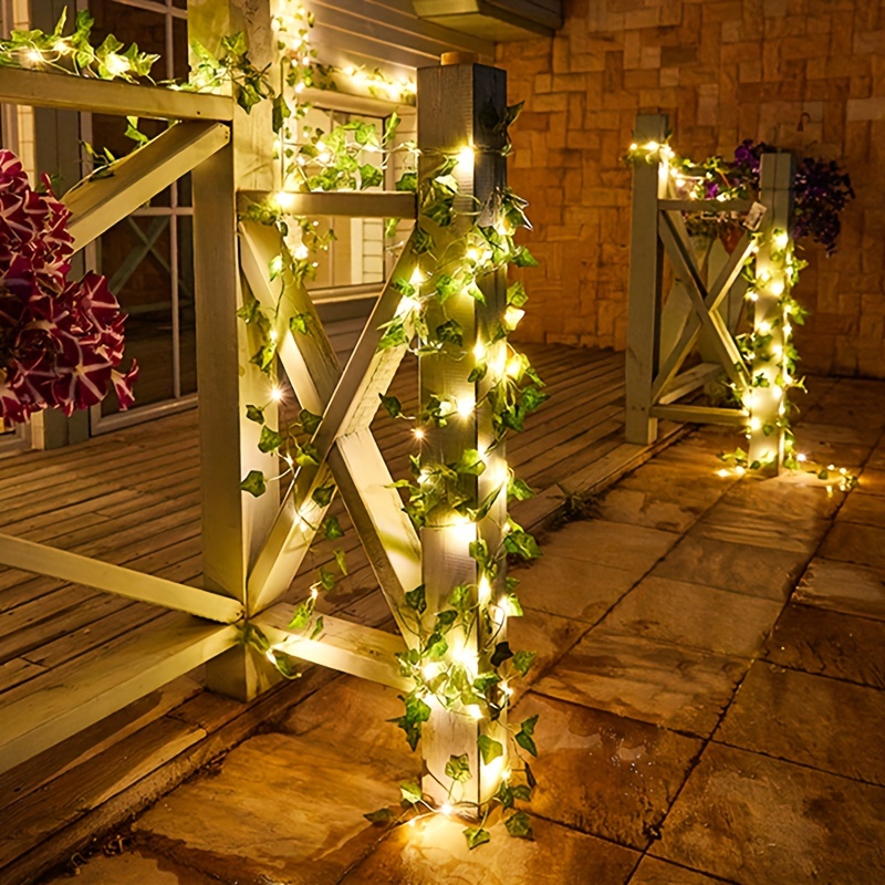 Fake Vines 100 Led Solar Outdoor String Lights Artificial - Temu