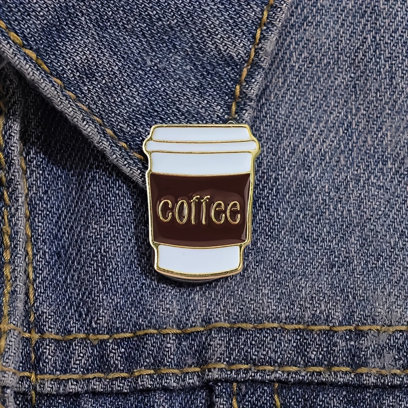 1pc Punk Style Alloy Coffee Cup Brooch Pin, Versatile Accessory For Women's Clothing And Bags, Ideal For Daily Wear And Parties