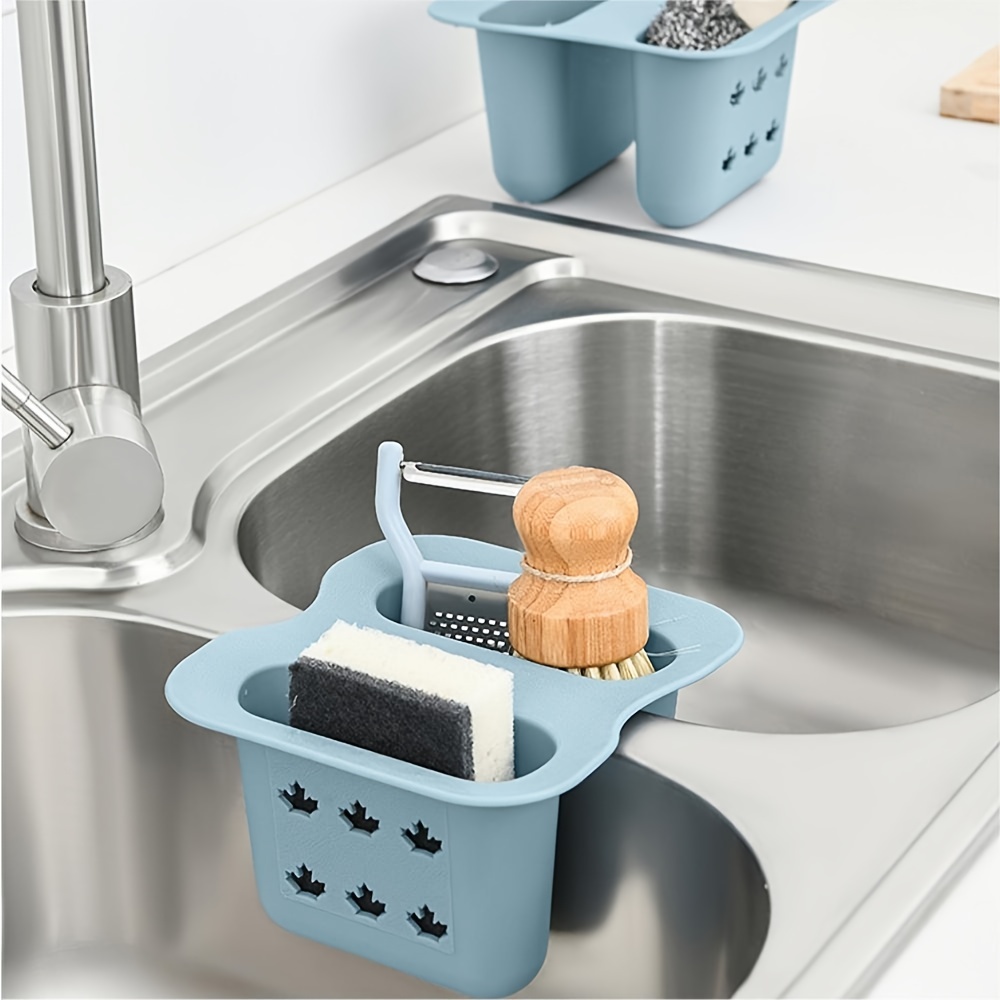 Sponge Holder Kitchen Sink Organizer Sink Caddy Silicone Sink Tray